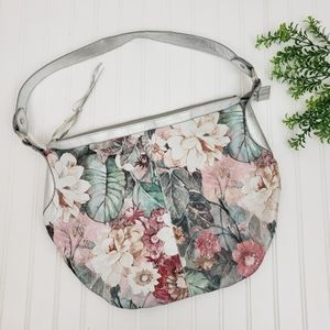 Maurizio Taiuti Leather Bag Floral Boho Purse Italian Leather Pink Silver